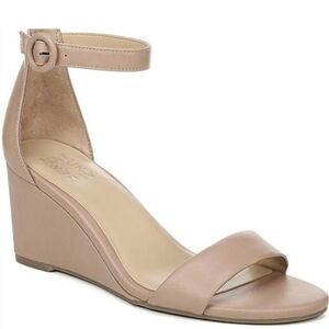 Naturalizer Nude Wedge Sandals with Ankle Strap